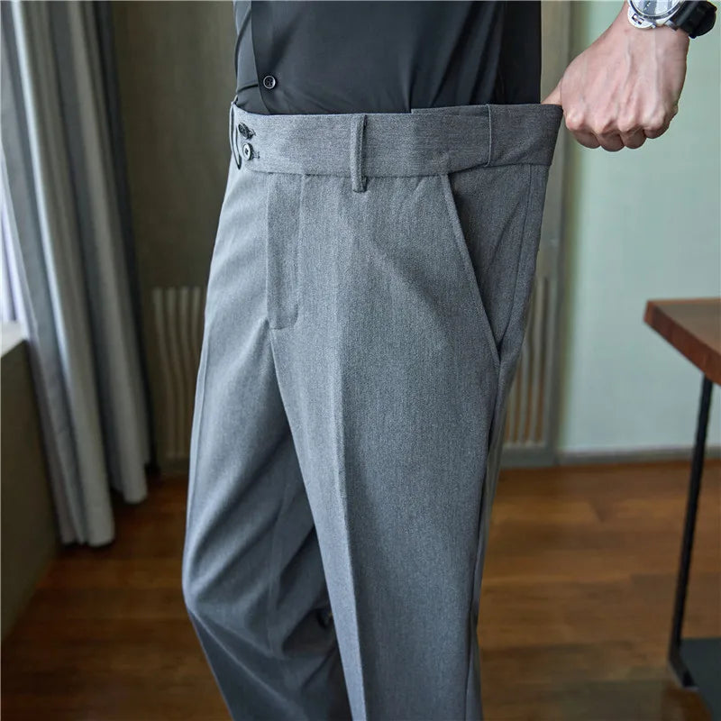 QJ CINGA Wool Suit Pants - British Style Formal Trousers