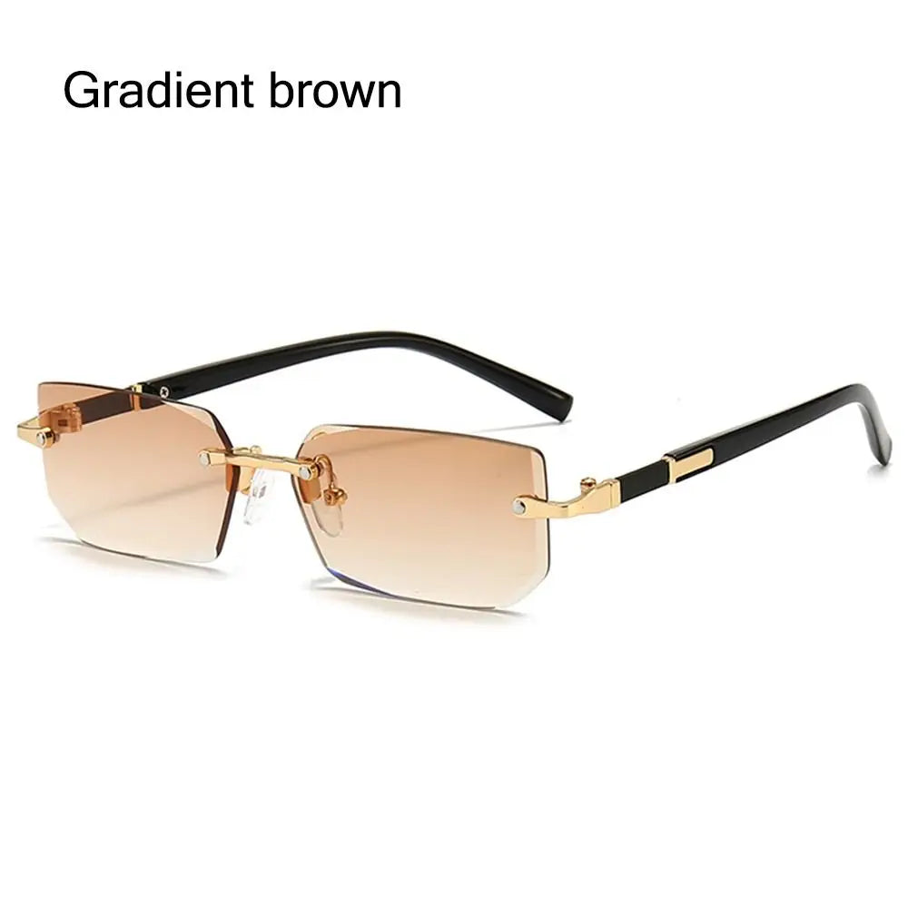 Trendy Rimless Sunglasses - Frameless Rectangle UV400