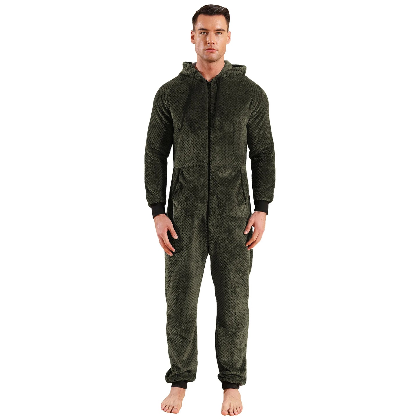 Camouflage Fleece Onesie - Hooded Winter Jumpsuit