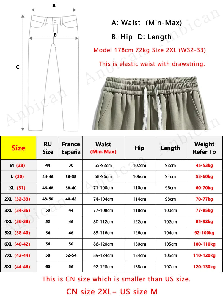 Big Size Sweatpants - Cotton Joggers 6XL-8XL