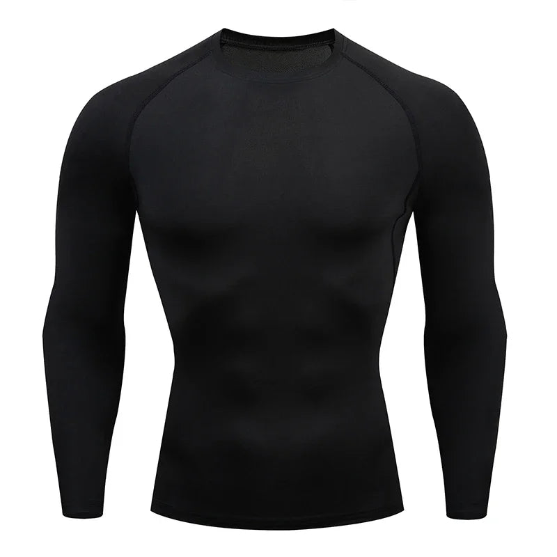 Men's Compression Running Shirt - Long Sleeve Fitness Training Top