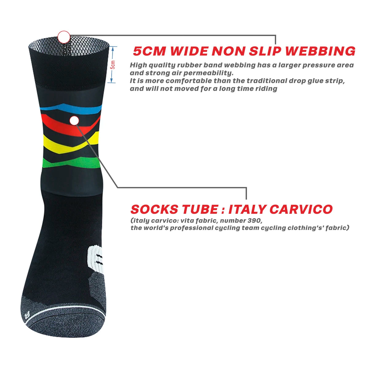 Compression Cycling Socks - Anti-Slip Racing