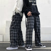 Oversized Plaid Sweatpants - Unisex Casual Trousers