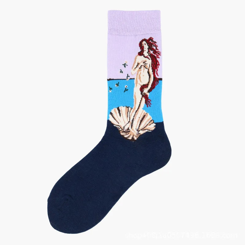 Van Gogh Art Socks - Starry Night Cotton Crew