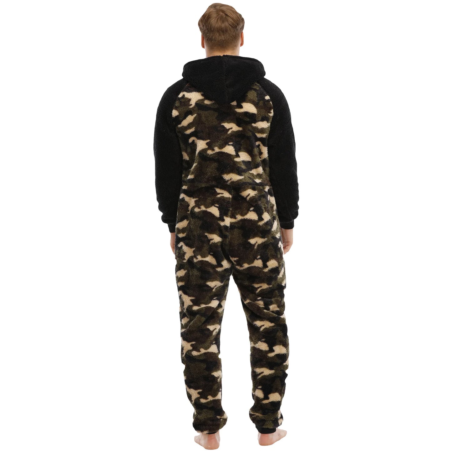 Camouflage Fleece Onesie - Hooded Winter Jumpsuit
