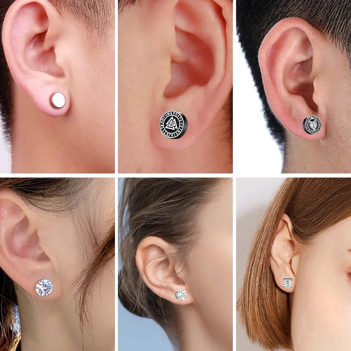 Magnetic Crystal Earrings - Non-Piercing Studs