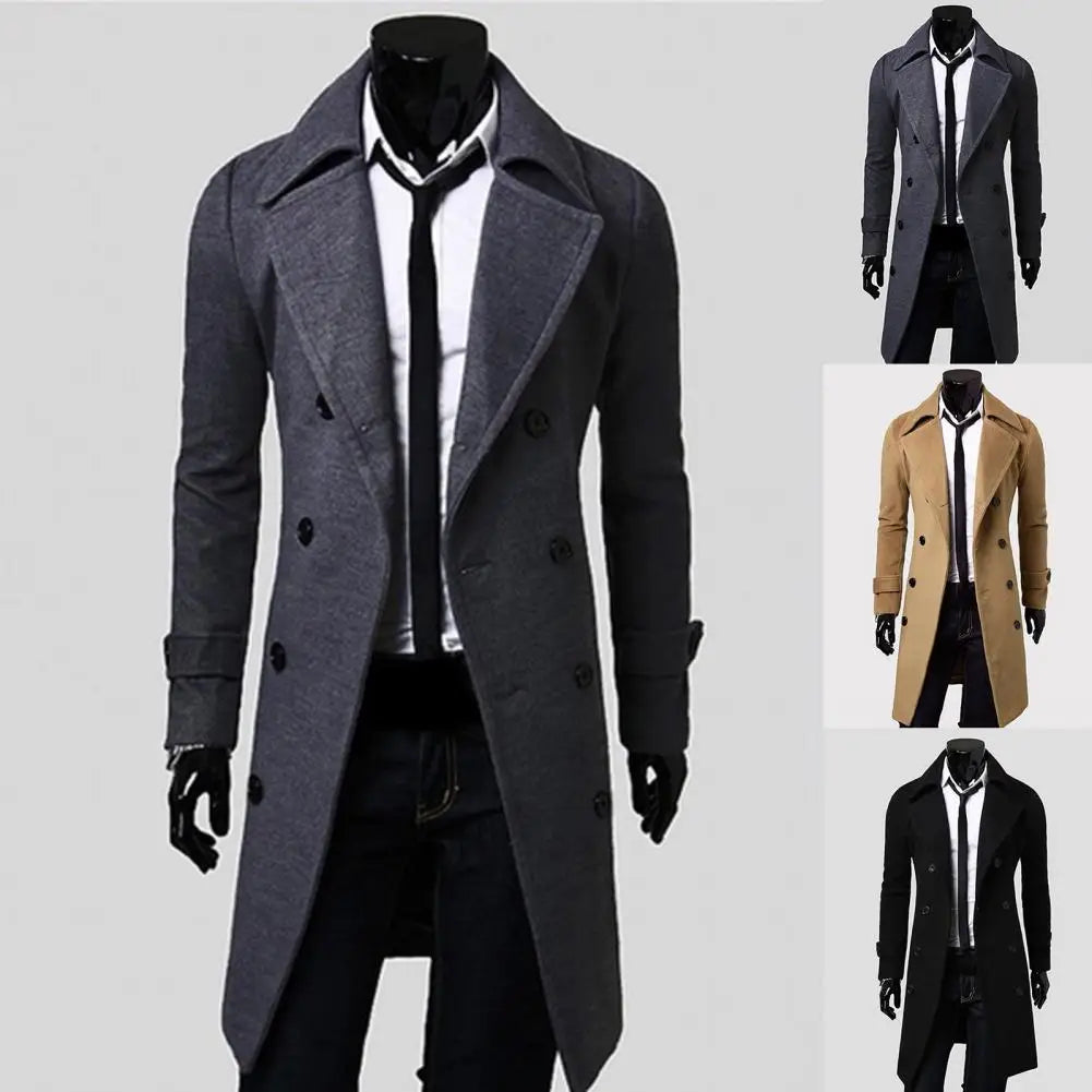 Simple Trench Coat - Double-Breasted Coldproof