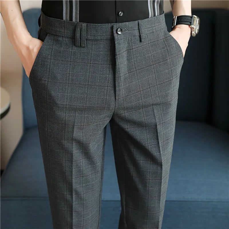 QJ CINGA Wool Suit Pants - British Style Formal Trousers
