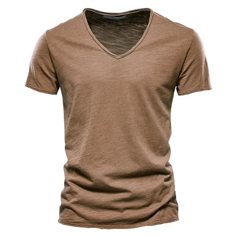 100% Cotton V-Neck Tee - Slim Fit Quality