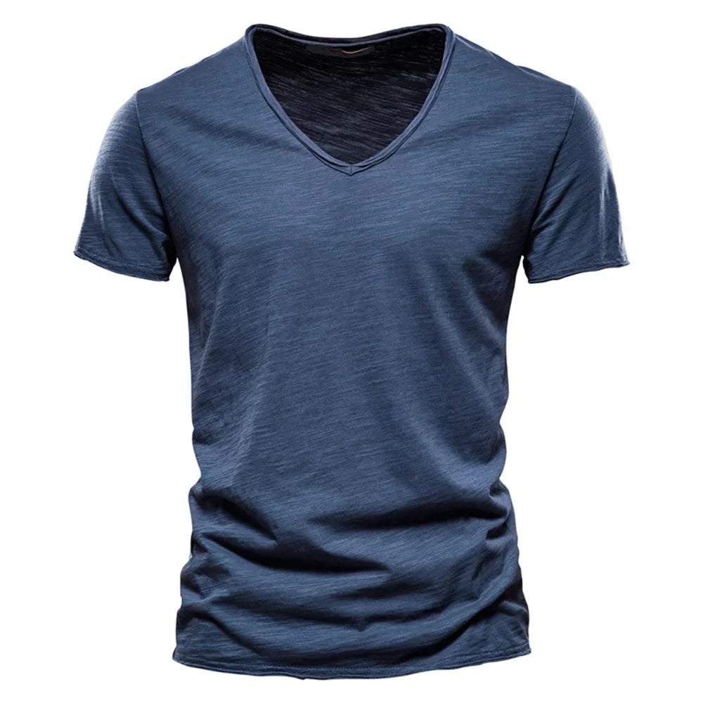 100% Cotton V-Neck Tee - Slim Fit Quality
