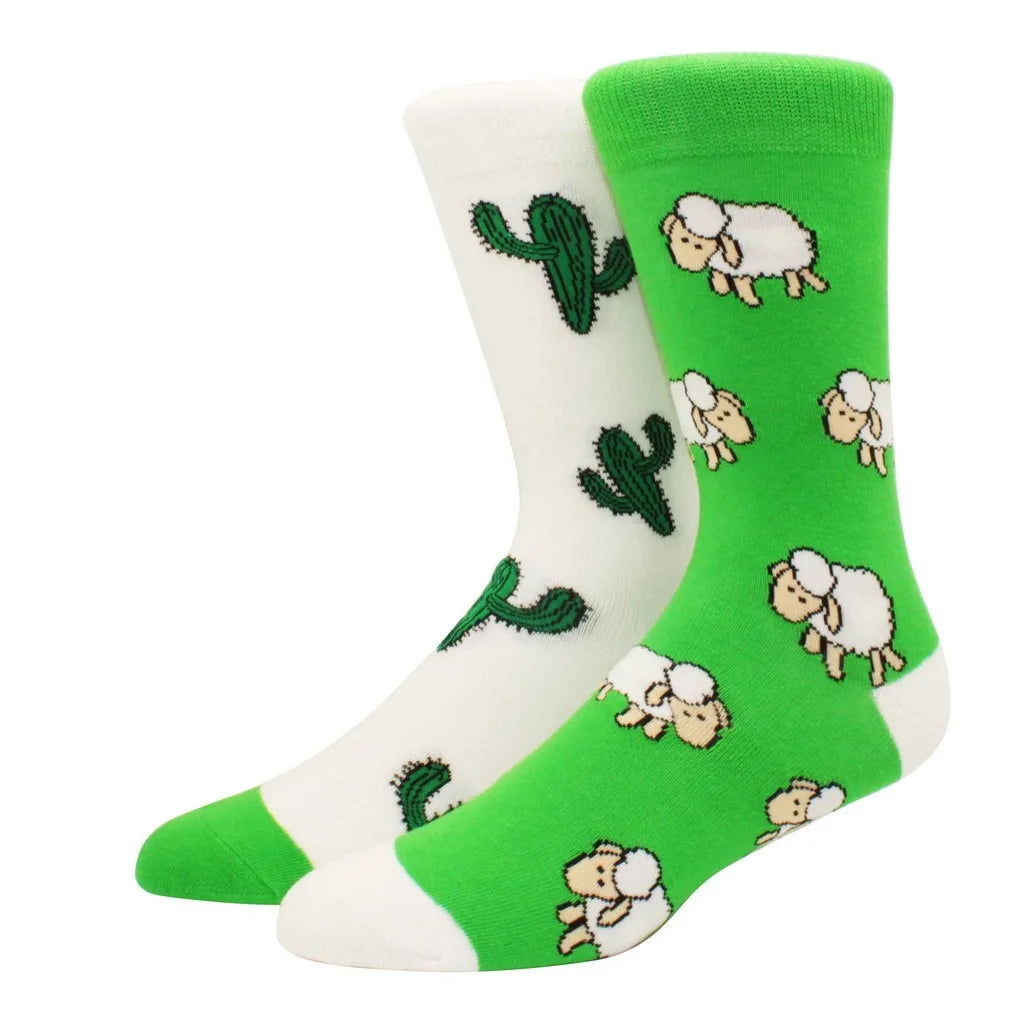 Mismatched Novelty Socks - Animal Fruit Design
