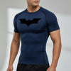 Men's Bat Print Compression Shirt - Quick Dry Athletic Workout Top
