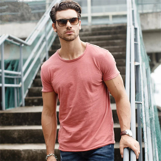 100% Cotton V-Neck Tee - Slim Fit Quality