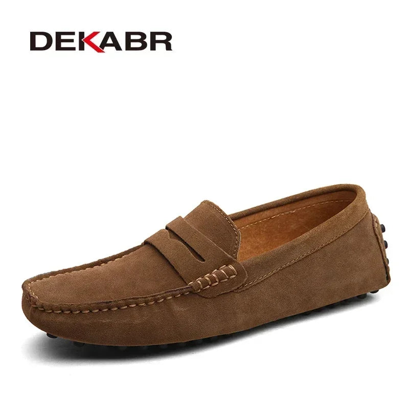 DEKABR Size 49 Men Casual Shoes Fashion Men Shoes Genuine Leather Men Loafers Moccasins Slip On Men's Flats Male Driving Shoes