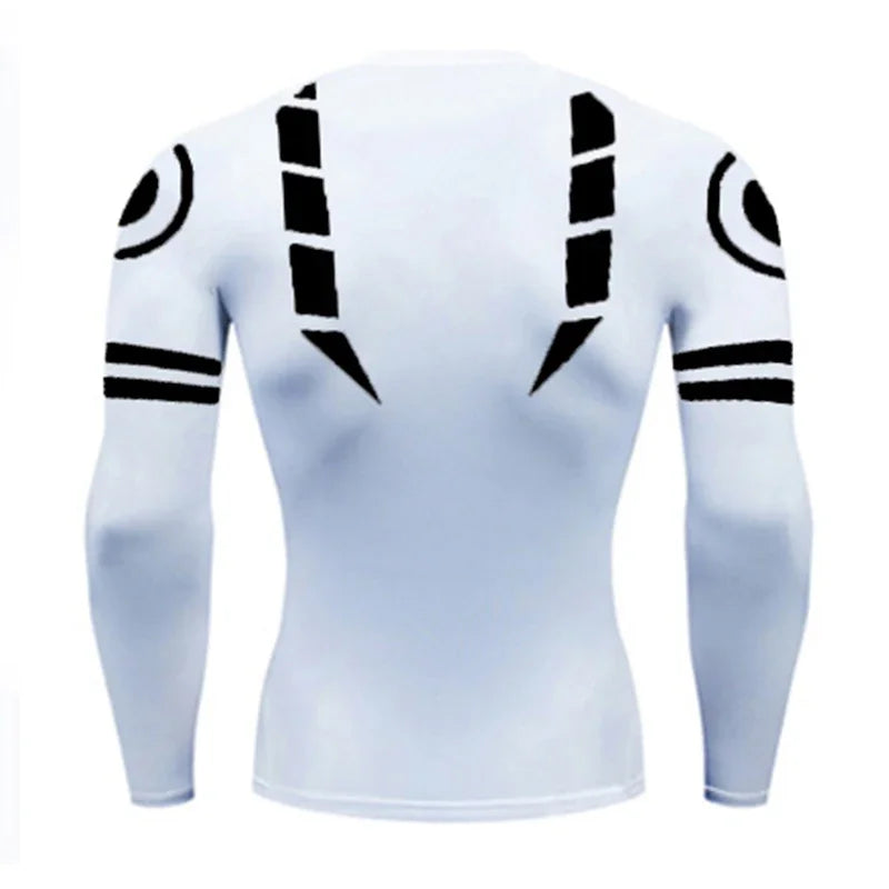 Men's Anime 3D Print Compression Shirt - Long Sleeve Workout Rash Guard