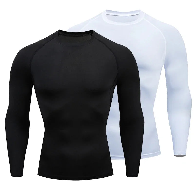 Men's Compression Running Shirt - Long Sleeve Fitness Training Top