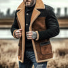 Lambwool Patchwork Jacket - Suede Retro Winter Coat