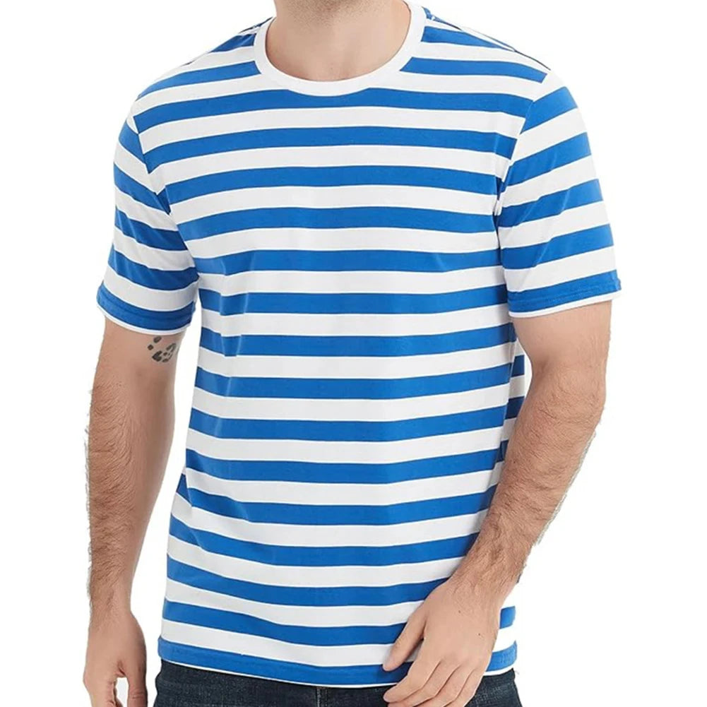 3D Striped Print Tee - Loose Fit Streetwear