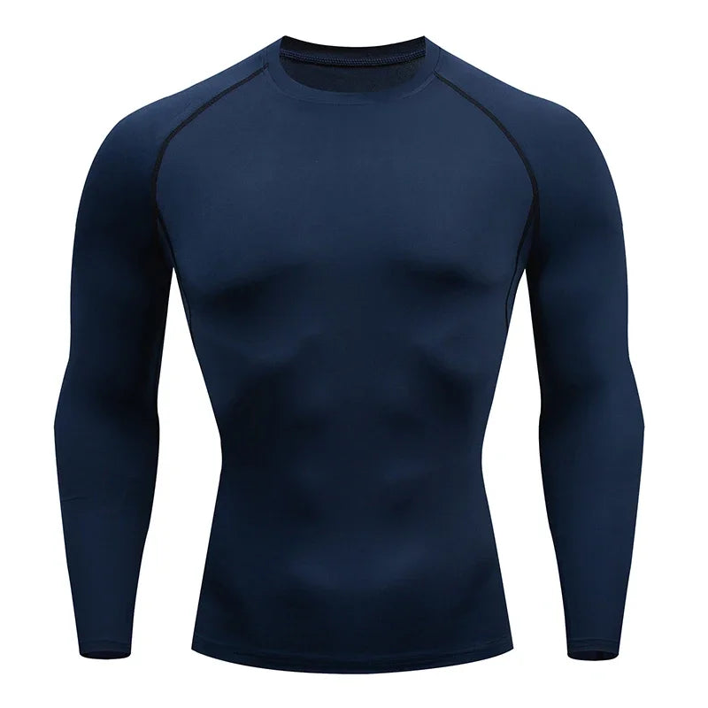 Men's Compression Running Shirt - Long Sleeve Fitness Training Top