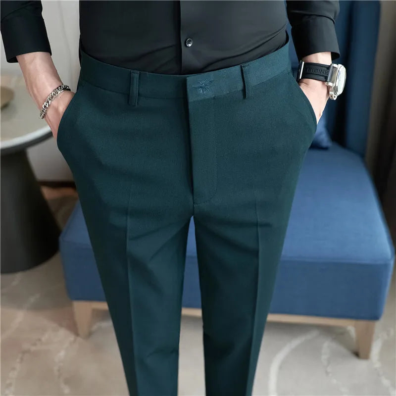QJ CINGA Wool Suit Pants - British Style Formal Trousers