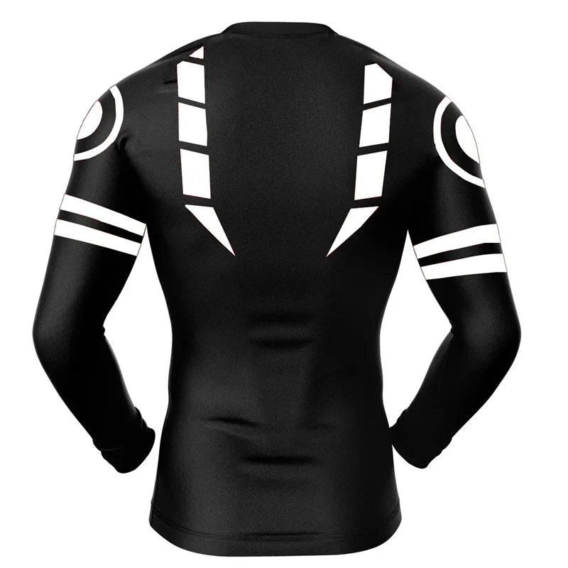 Men's Anime 3D Print Compression Shirt - Long Sleeve Workout Rash Guard