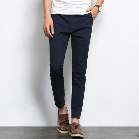 BROWON Formal Casual Pants - Elastic Ankle Length
