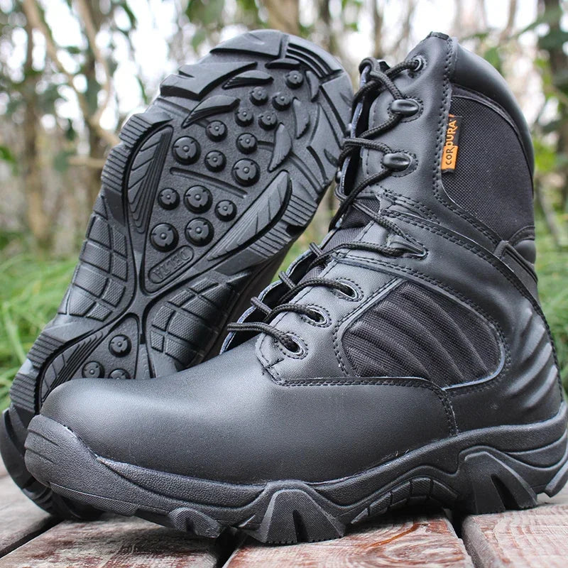 Men's Tactical Combat Boots - Winter Leather Military Ankle Boots