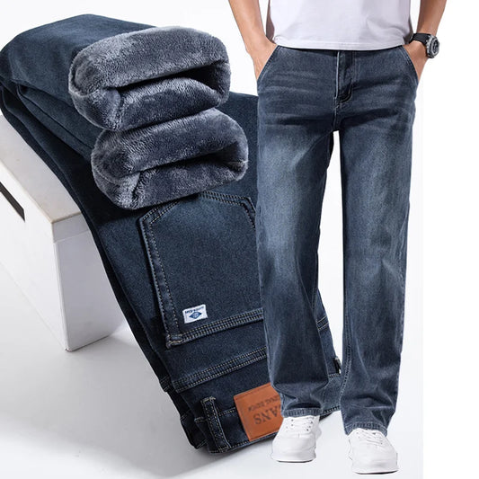 Fleece-Lined Winter Jeans - Warm Business Casual