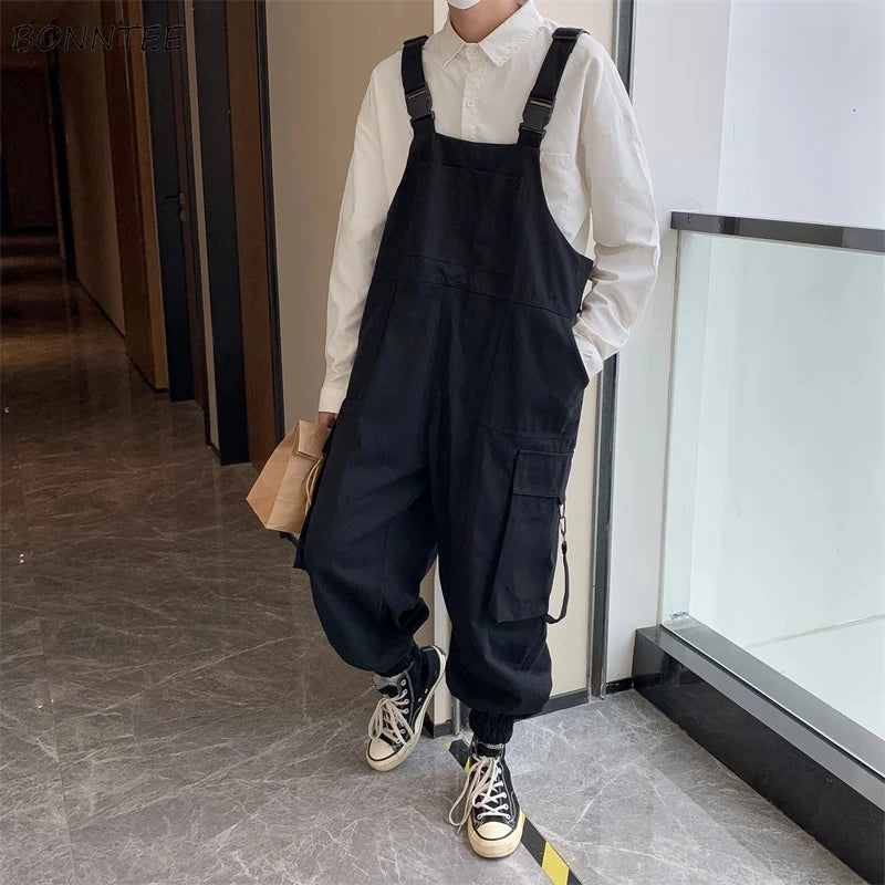 Japanese Suspender Overalls - Loose Streetwear Jumpsuit