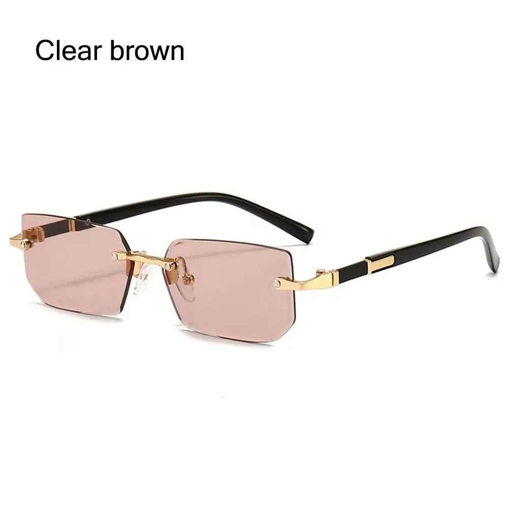 Trendy Rimless Sunglasses - Frameless Rectangle UV400