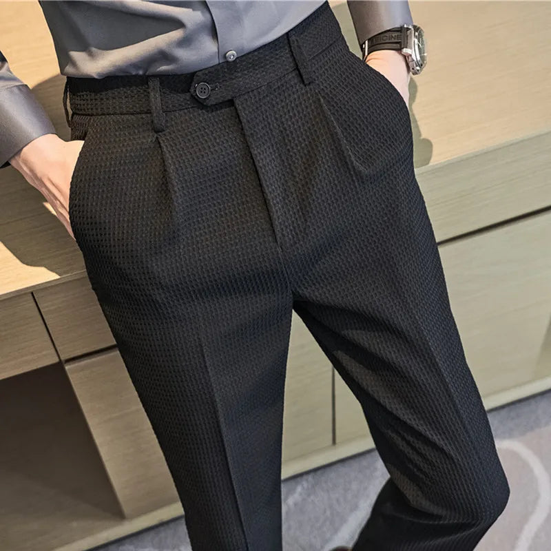 QJ CINGA Wool Suit Pants - British Style Formal Trousers