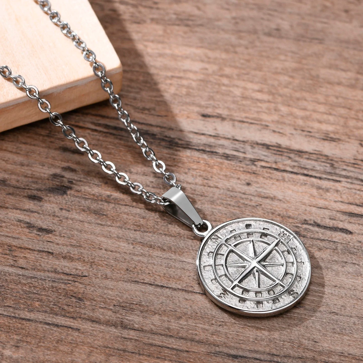 Layered Compass Necklace - Multi-Chain Set
