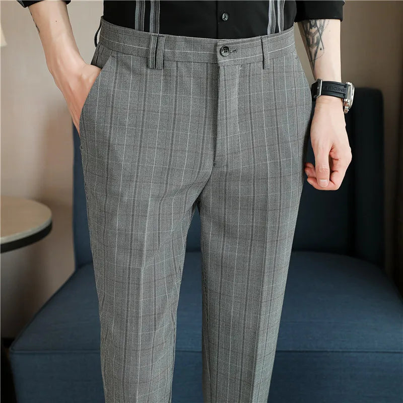QJ CINGA Wool Suit Pants - British Style Formal Trousers