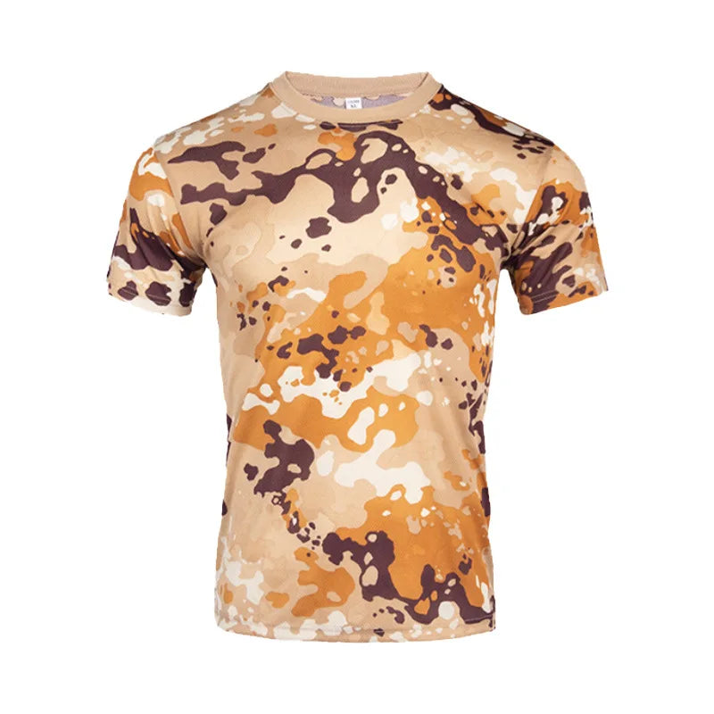 Men's Tactical Camouflage T-Shirt - Quick Dry Short Sleeve Outdoor Gym Tee
