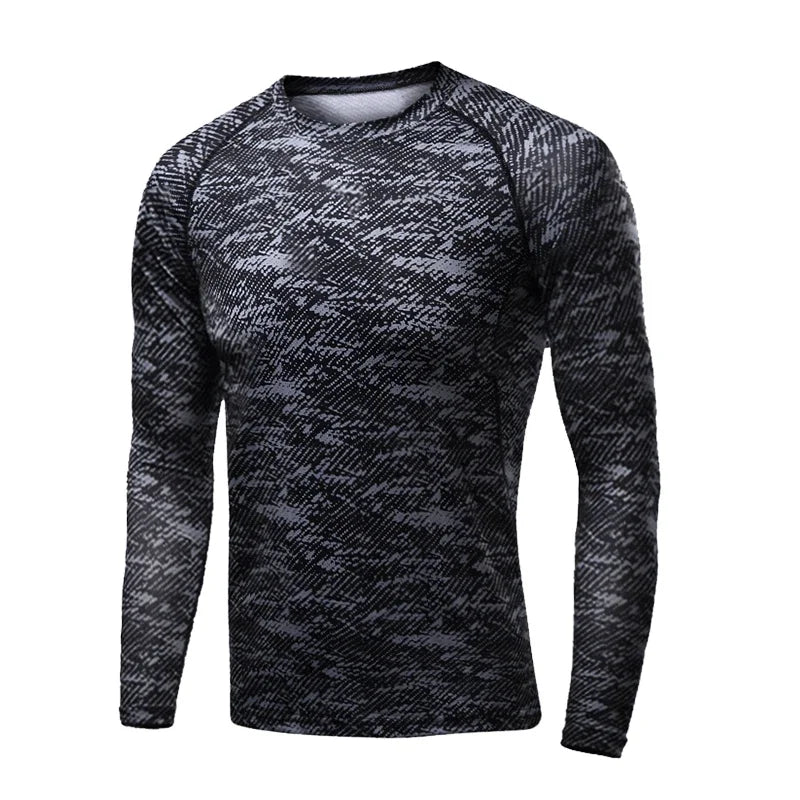 Men's Compression Running Shirt - Long Sleeve Fitness Training Top