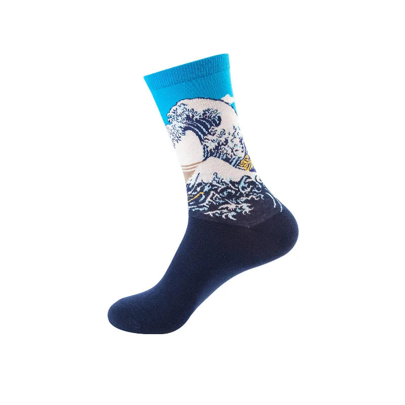 Van Gogh Art Socks - Starry Night Cotton Crew