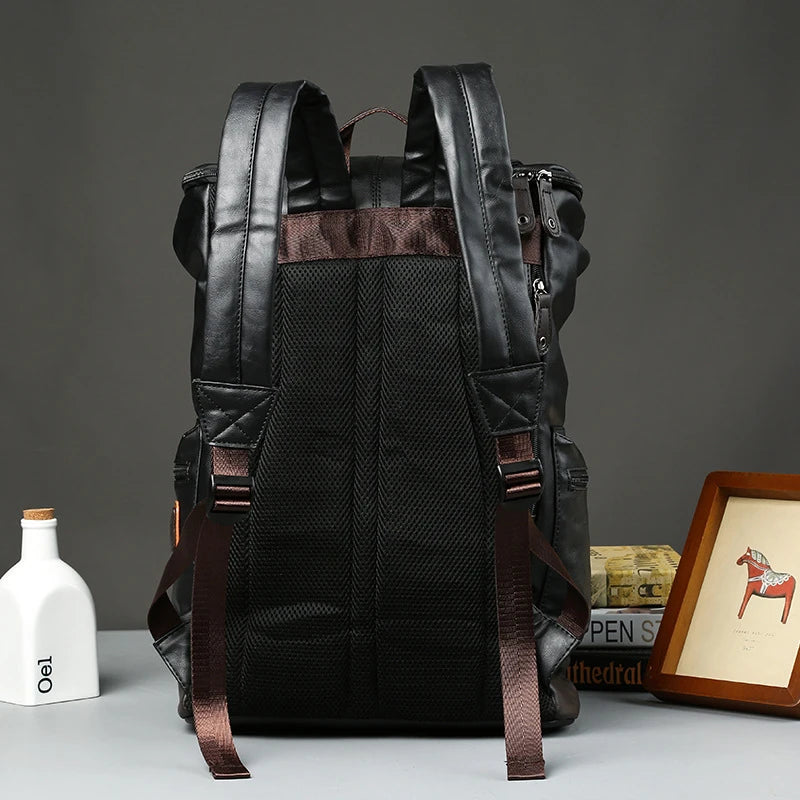 Men's Luxury Leather Backpack - Large Capacity Business & Travel Bag