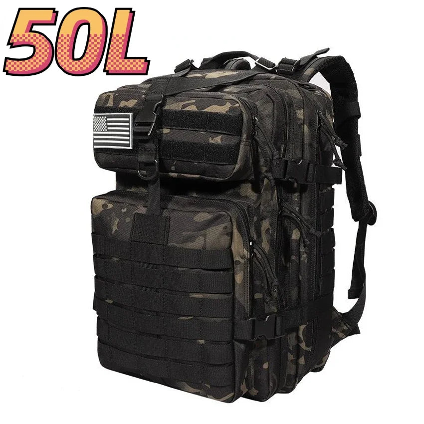 30L/50L Waterproof Tactical Backpack - Outdoor Hiking & Camping Rucksack