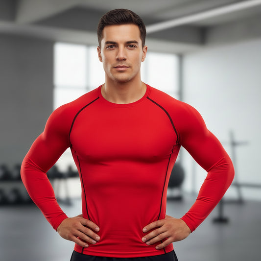 Men's Compression Running Shirt - Long Sleeve Fitness Training Top