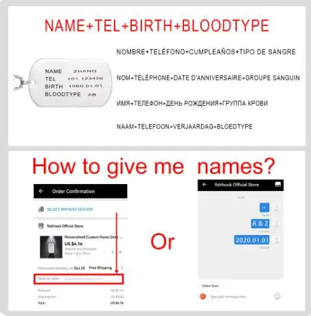 Custom Military Dog Tag - Personalized Soldier Chain