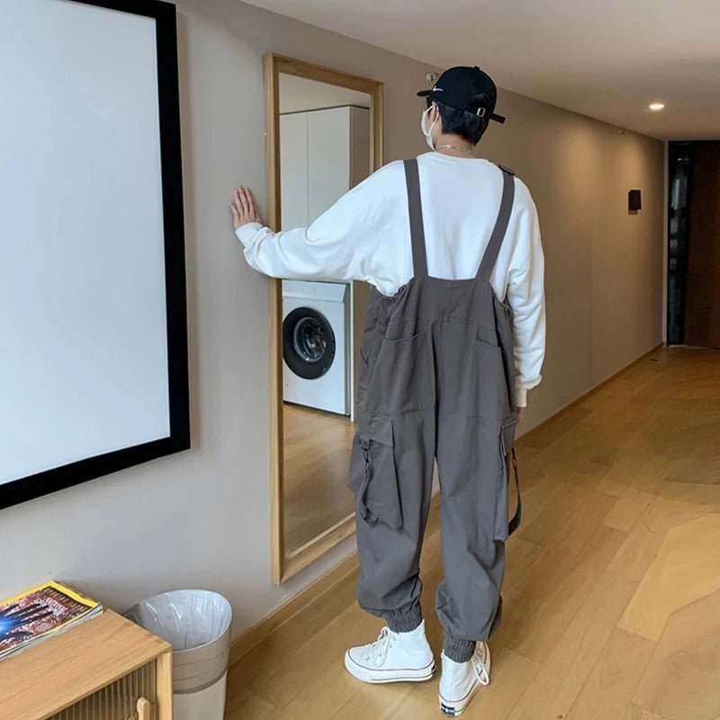 Japanese Suspender Overalls - Loose Streetwear Jumpsuit