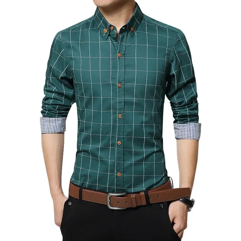 Men's Floral Print Dress Shirt - Long Sleeve Slim Fit Business Casual