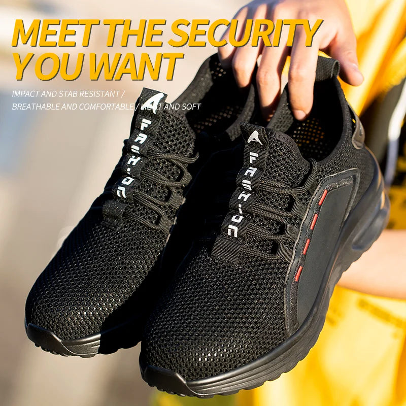 Steel Toe Safety Work Shoes - Puncture Proof Breathable Sneakers for Men & Women