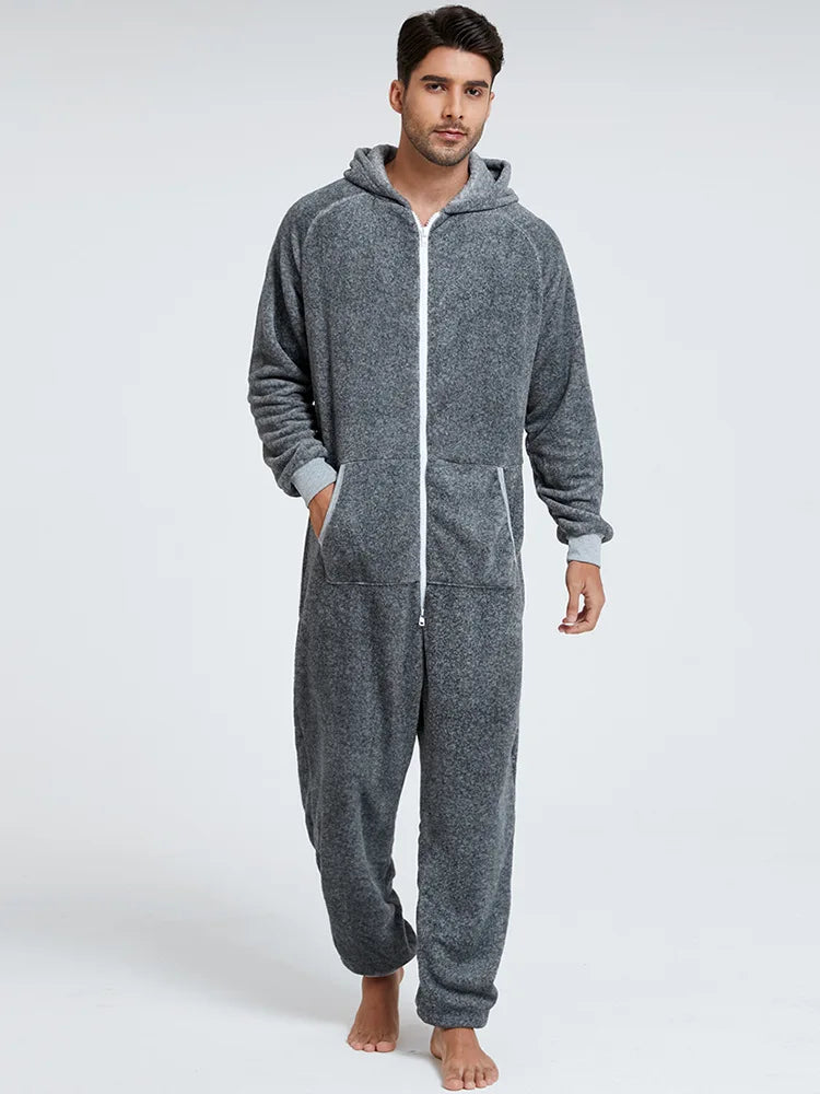 Camouflage Fleece Onesie - Hooded Winter Jumpsuit