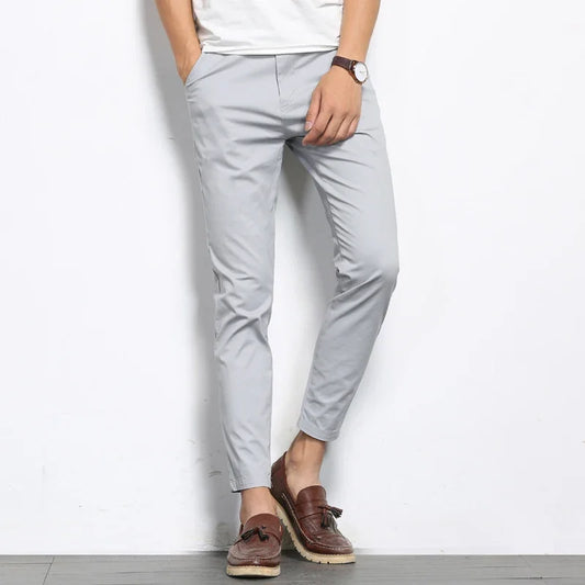 BROWON Formal Casual Pants - Elastic Ankle Length